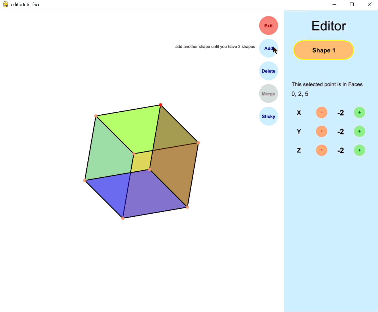 Adding a second shape and using sticky edges to share endpoints